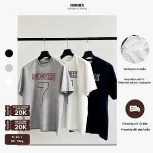 Áo Thun Nam Cotton 4 Chiều Màu Trắng Form Rộng Cao Cấp Dễ Phối Đồ Phong Cách Hàn Quốc Seven Sincere Tee MODMEN