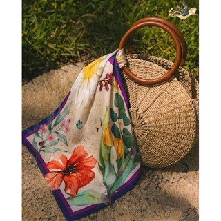 [VietnamSilk]Khăn bandana lụa satin, phong cách vintage 65x65,87x87