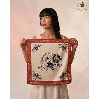 [VietnamSilk]Khăn bandana lụa satin, phong cách vintage 65x65,87x87