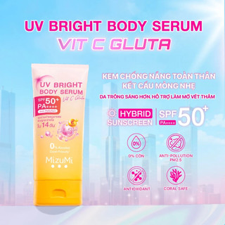 Kem chống nắng body MizuMi UV Bright Body Serum Tone Up SPF50+ PA++++ 120g nâng tông dưỡng ẩm