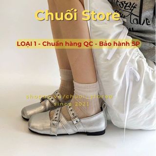 Giày bệt nữ da PU tổng hợp dệt vải đế cao su siêu cute nhẹ nhàng êm chân dễ mang