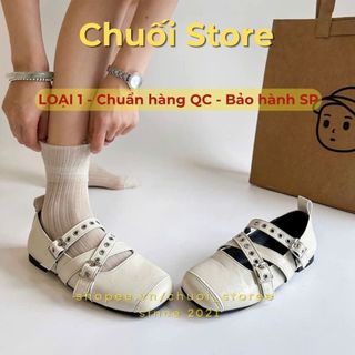 Giày bệt nữ da PU tổng hợp dệt vải đế cao su cá tính siêu xinh thoải mái dễ chịu