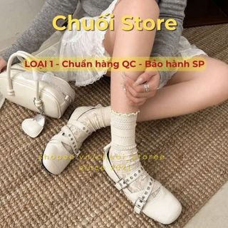 Giày bệt nữ da PU tổng hợp dệt vải đế cao su năng động dễ thương đáng yêu nhẹ nhàng dịu dàng