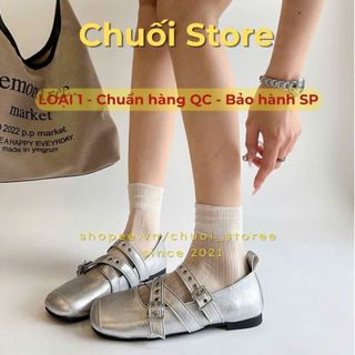 Giày bệt nữ da PU tổng hợp dệt vải đế cao su cá tính siêu xinh thoải mái dễ chịu