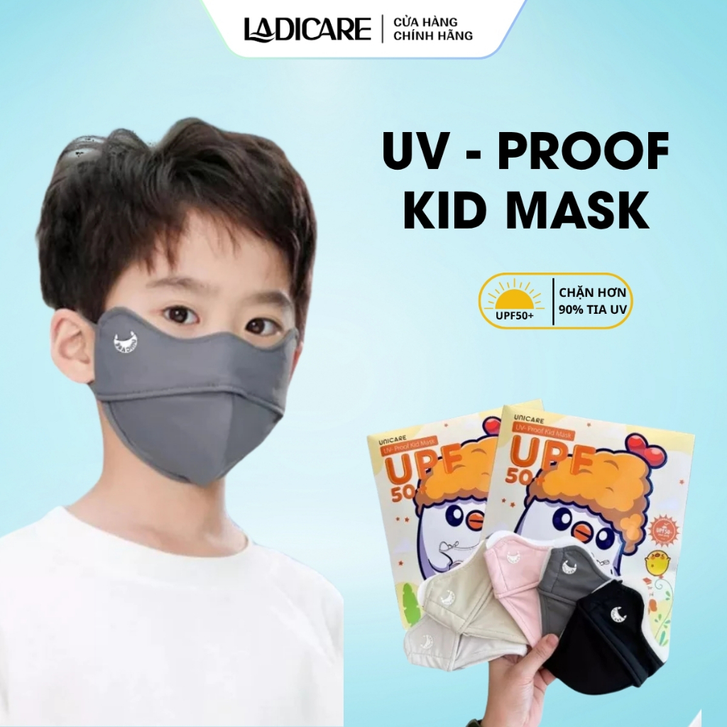 Khẩu trang trẻ em Proof KID Mask UNICARE 3 - 12 tuổi - Chất liệu vải lụa cao cấp