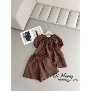 PHẠM THÙY SHOP: SET BỘ ÁO THÔ DÁNG BABYDOLL MIX QUẦN SHORT