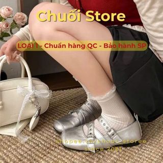 Giày bệt nữ da PU tổng hợp dệt vải đế cao su cá tính siêu xinh thoải mái dễ chịu