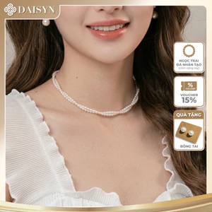N397 vòng cổ hạt Trai, dây chuyền hạt ngọc trai nhân tạo đá dây chuyền choker 2 sợi xoắn kiểu dáng