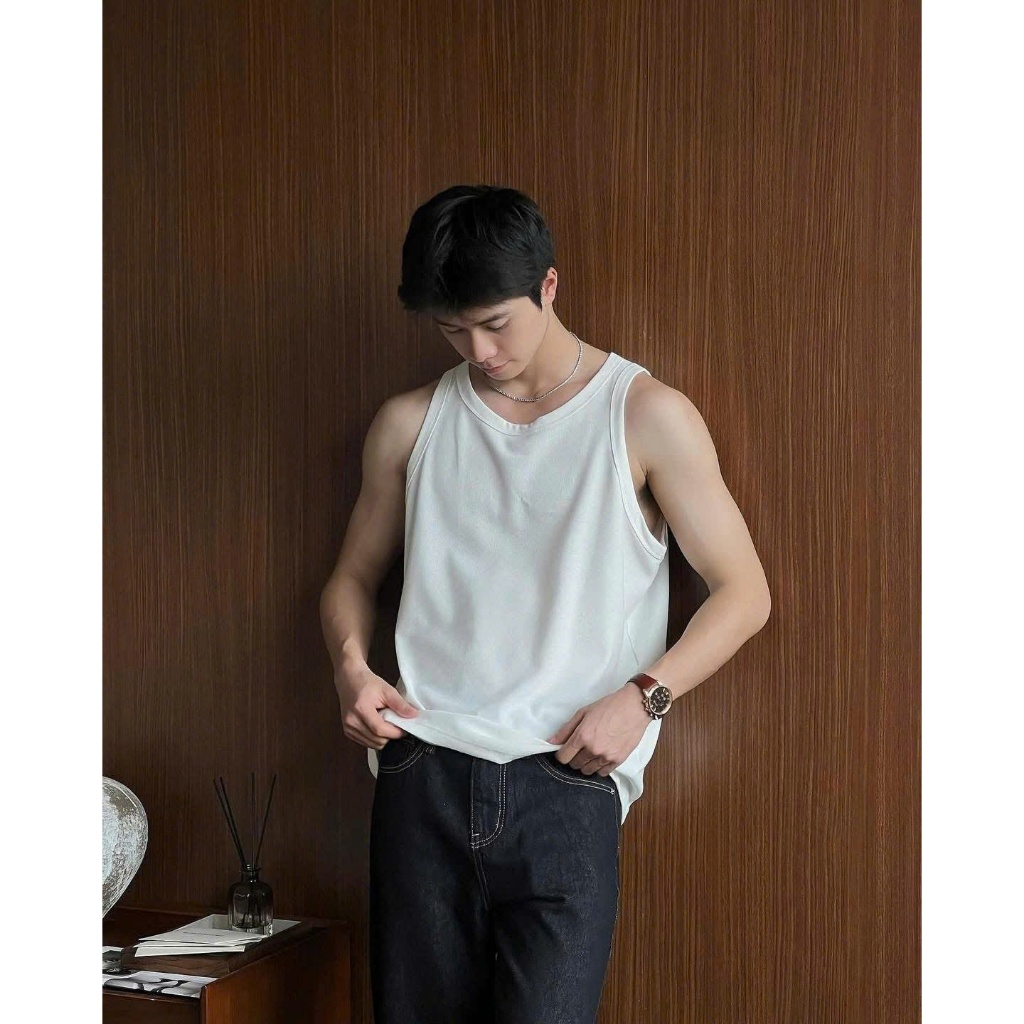 Áo Thun 3 Lỗ Nam Cotton 4 Chiều Co Giãn Form Regular Fit Mặc Trong Mặc Ngoài Thấm Hút Mồ Hôi Basic Tank Top MODMEN