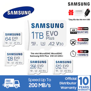 Cửa hàng chính thức Samsung ID PRO PLUS EVO Micro SD TF thẻ nhớ Mini Class 10 U3 A2 v30 64GB 128GB