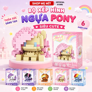 Bộ Xếp Hình Mini Ngựa Pony Đồ Chơi Lắp Ráp Nano 3D Nhựa ABS Mô Hình Để Bàn Quà Tặng 6 Mẫu Dễ Thương