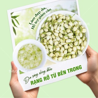 Trà hoa nhài sấy lạnh 100g, nụ hoa lài nguyên bông, thơm trắng, dùng pha trà, ướp trà