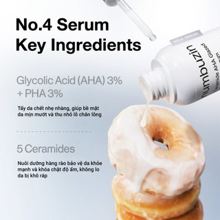 Tinh chất căng bóng NUMBUZIN No.4 Ceramide AHA Glazed Skin Prep Serum tẩy tế bào chết, sáng da, se lỗ chân lông 30ml