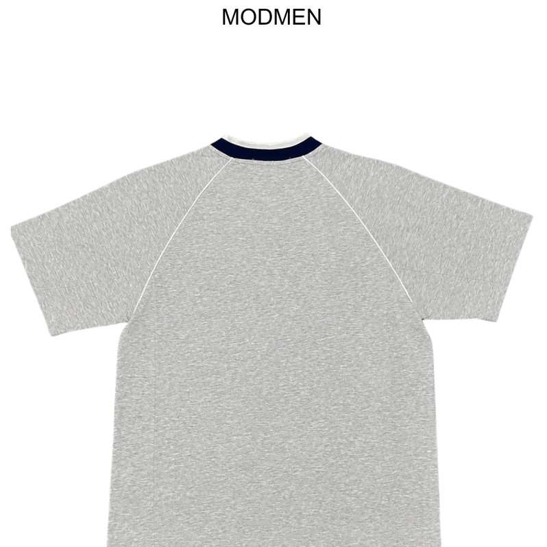 Áo Thun Nam Cotton 4 Chiều Form Rộng Cổ V Phối Viền Thêu Nổi Beaster Tee Phong Cách Đường Phố MODMEN