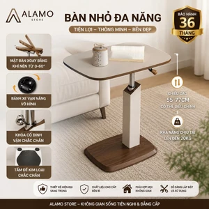 Bàn Trà, Bàn Đọc Sách Làm Việc Nâng Hạ Thông Minh – Mặt Da Cao Cấp, Điều Chỉnh 55–77cm, Xoay Đa Hướng
