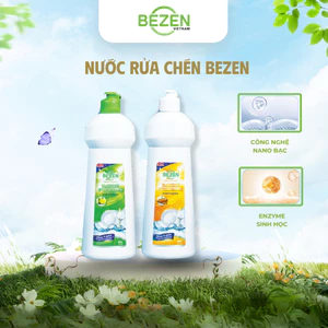 Nước Rửa Chén Bát BEZEN 800g Nano Bạc & Enzyme Lành Tính