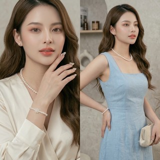 [NgocDaisy] N20 Vòng tay handmade hoa đơn giản bằng Ngọc nhân tạo đá nữ tính