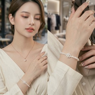 [NgocDaisy] N20 Vòng tay handmade hoa đơn giản bằng Ngọc nhân tạo đá nữ tính