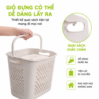 Xe Đẩy Đựng Quần Áo Kèm Sọt Để Đồ 2, 3 Tầng GD52 - Kệ Đựng Đồ Đa Năng 3 Tầng Có Bánh Xe Việt Nhật