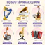 Bộ Xếp Hình Nhạc Cụ Mini Đàn Piano Guitar Harp Saxophone Accordion Đại Cầm Mô Hình Lắp Ráp Quà Tặng