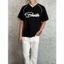 Áo Thun Nam Màu Đen Cotton 4 Chiều Form Rộng Cổ V Phối Viền Thêu Nổi Beaster Tee Phong Cách Đường Phố MODMEN