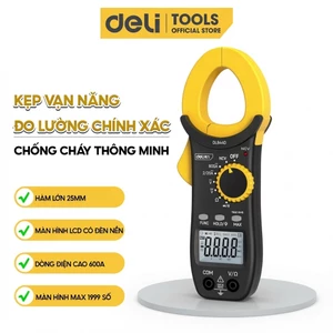 Đồng Hồ Kẹp Đo Dòng Điện Ampe 600V Deli Chuyên Dụng Chính Hãng - Độ Chính Xác Cao, Dễ Dàng Sử Dụng