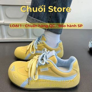 Giày thời trang nữ da PU tổng hợp dệt vải đế cao su năng động thoải mái thời trang trẻ trung