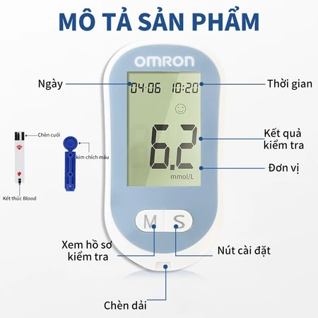 Máy Đo Đường Huyết OMRON Của Nhật Bản, Que Thử Tiểu Đường tại Nhà Glucerna