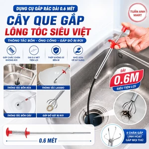 Combo 3 cái Dụng Cụ Gắp Rác Dài 0.6 Mét - Cây Que Gắp Lông Tóc Siêu Việt Thông Tắc Bồn - Ống Cống, Gắp Đồ Bị Rơi
