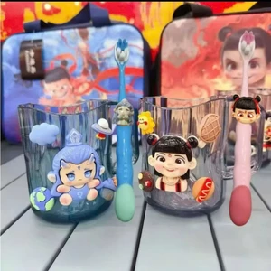 Set Cốc Nước Kèm Bàn Chải Đánh Răng Hoạt Hình Cho Bé Cốc Súc Miệng Trẻ Em Dễ Thương Chất Liệu An Toàn