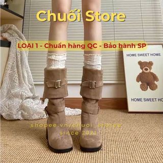 Giày boot nữ da PU tổng hợp dệt vải đế cao su tinh tế nhẹ nhàng thuận tiện dễ đi