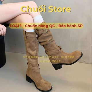 Giày boot nữ da PU tổng hợp dệt vải đế cao su thoải mái cao cấp nhẹ nhàng nữ tính