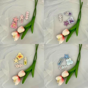 ​Kẹp Tóc Đi Biển Mẹ Gấu - Set Vỉ Kẹp Tóc Hoa Đại Sao Biển Cao Cấp Chụp Ảnh Sống Ảo Concept Nàng Thơ Mermaidcore