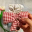 Dây Buộc Tóc Srunchies Phối Nơ Caro Cỡ Lớn Phong Cách Vintage Hàn Quốc Đáng Yêu Cho Nữ