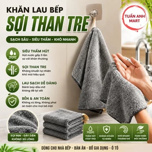 Combo 25 cái Khăn lau bếp sợi than tre 20x20cm