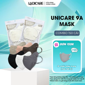 UNICARE Combo 150 cái Khẩu trang 9A UNICARE chính hãng cao cấp, 5 lớp kháng khuẩn, che kín mặt chống tia UV tuyệt đối