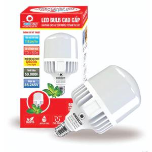 Bóng Đèn Led Trụ OmiSun 15W 20W 30W 40W 45W 50W 65W, Trắng 6500K Vàng 4500K, Đui E27, BH 2 Năm Đổi Mới