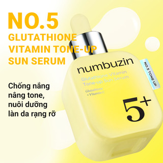 Tinh chất chống nắng nâng tone NUMBUZIN No.5 Glutathione Vitamin Tone-up Sun Serum dưỡng sáng da, mờ thâm 30ml