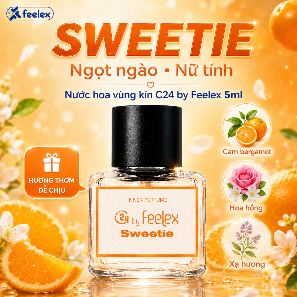 Nước hoa vùng kín C24 by Feelex nhiều mùi hương quyến rũ, ngọt ngào và thanh mát - Lọ 5ml