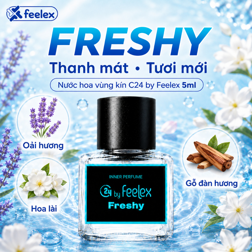 Nước hoa vùng kín C24 by Feelex nhiều mùi hương quyến rũ, ngọt ngào và thanh mát - Lọ 5ml