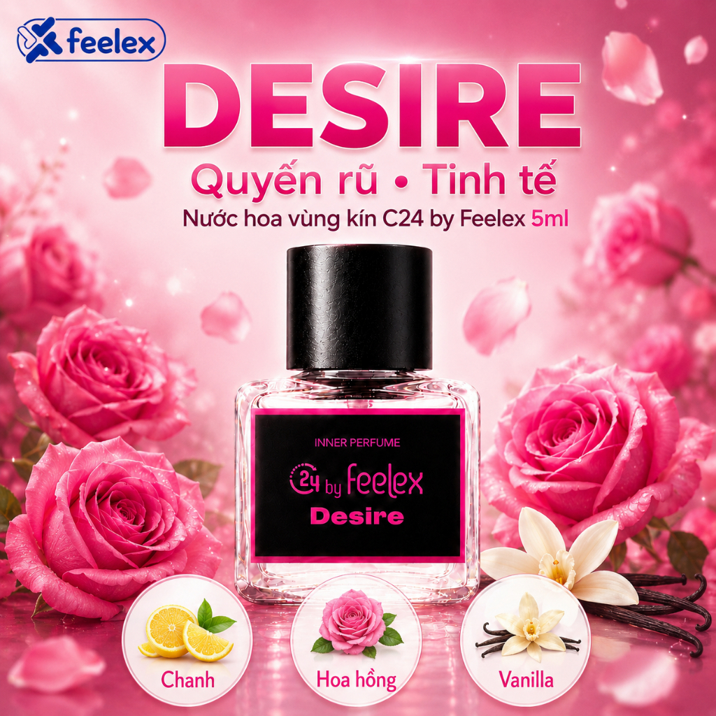 Nước hoa vùng kín C24 by Feelex nhiều mùi hương quyến rũ, ngọt ngào và thanh mát - Lọ 5ml