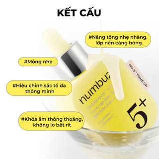 Tinh chất chống nắng nâng tone NUMBUZIN No.5 Glutathione Vitamin Tone-up Sun Serum dưỡng sáng da, mờ thâm 30ml
