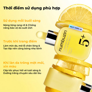 Tinh chất chống nắng nâng tone NUMBUZIN No.5 Glutathione Vitamin Tone-up Sun Serum dưỡng sáng da, mờ thâm 30ml