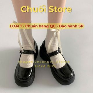 Giày lolita nữ da PU tổng hợp dệt vải đế cao su thanh lịch tinh tế dịu dàng nữ tính