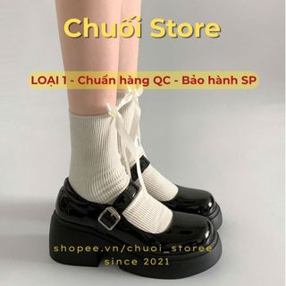 Giày lolita nữ da PU tổng hợp dệt vải đế cao su thanh lịch tinh tế dịu dàng nữ tính