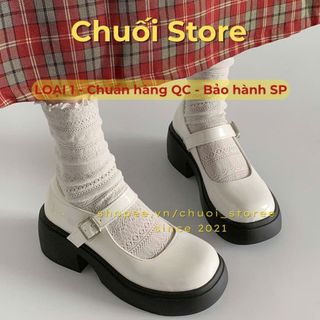 Giày lolita nữ da PU tổng hợp dệt vải đế cao su thanh lịch tinh tế dịu dàng nữ tính