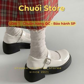 Giày lolita nữ da PU tổng hợp dệt vải đế cao su thanh lịch tinh tế dịu dàng nữ tính