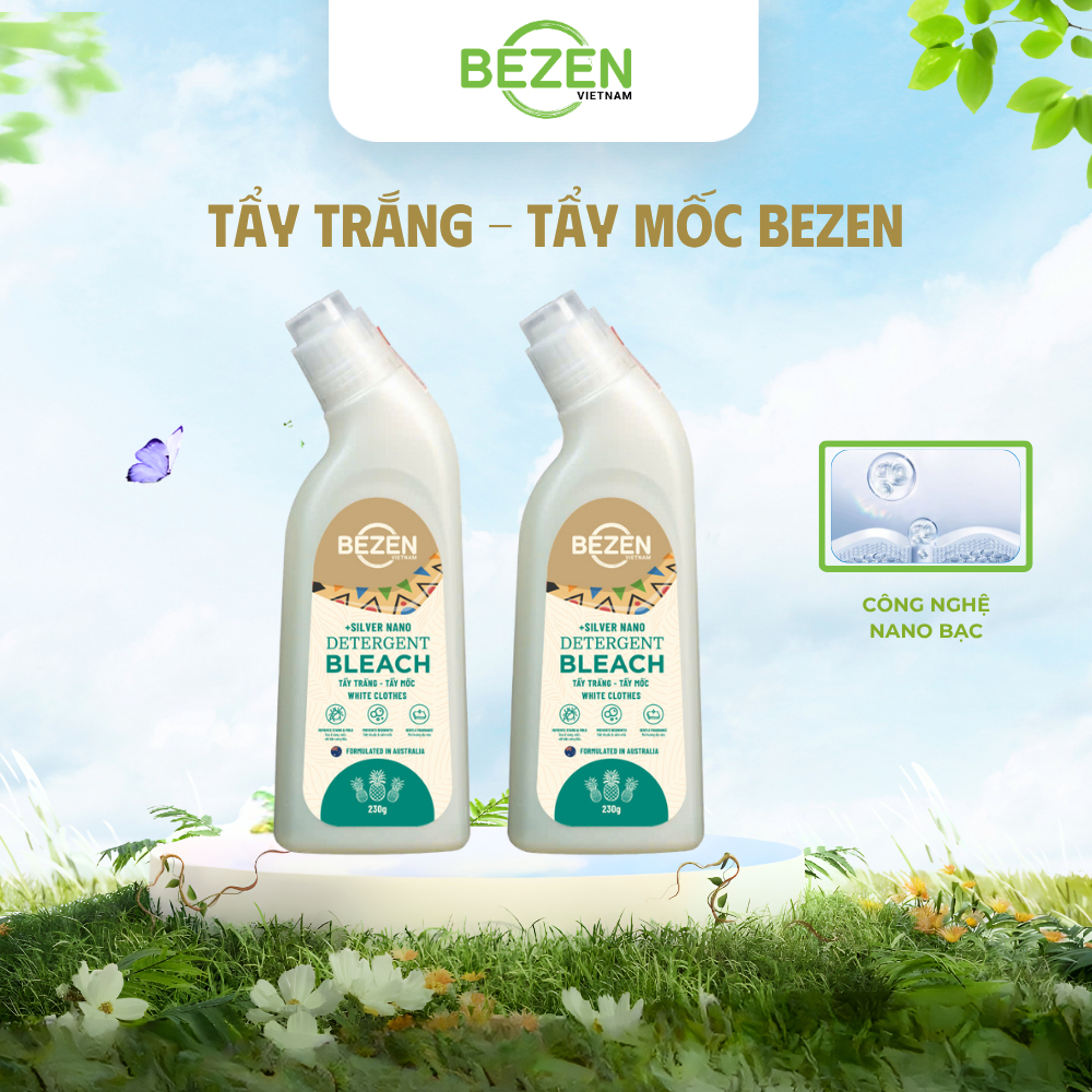Chai Tẩy Trắng Tẩy Mốc Quần Áo BEZEN 280g Chuyên Tẩy Sạch Mốc Quần Áo Nano Kháng Khuẩn