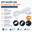 Combo 20 Dây Nguồn USB Có Công Tắc ON/OFF 1.5M Màu Trắng – Cáp USB 5V 1A Điều Khiển Nguồn Cho Đèn LED, Quạt Mini
