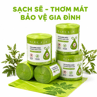 Cuộn Túi Đựng Rác Hương Ngải Cứu Đuổi Muỗi GD55 - Túi Rác Tự Phân Hủy, Dẻo Dai Chống Rách